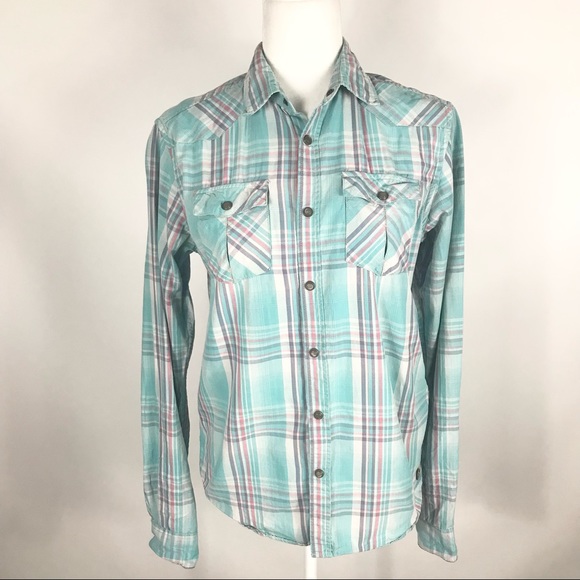 Scotch & Soda Tops - Scotch & Soda Western Style Plaid Snap Button Shirt Size Small